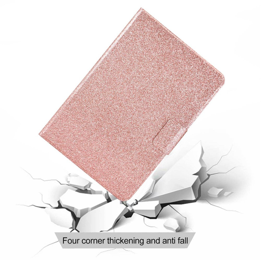 Glittery PU Leather Tablet Case for Lenovo Tab M10 (Gen 3) TB-328FU / TB-328XU, Full Protection Magnetic Clasp Protective Cover with Stand Card Holder - Rose Gold