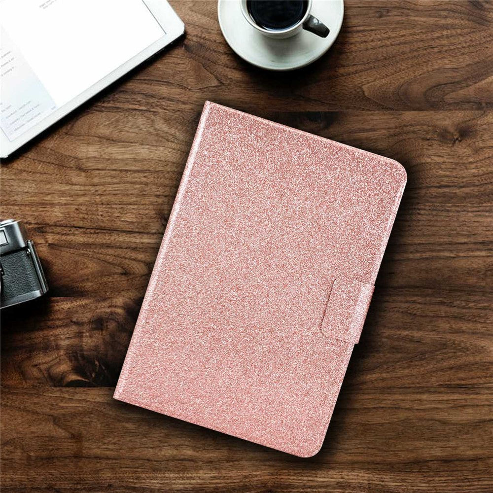 Glittery PU Leather Tablet Case for Lenovo Tab M10 (Gen 3) TB-328FU / TB-328XU, Full Protection Magnetic Clasp Protective Cover with Stand Card Holder - Rose Gold