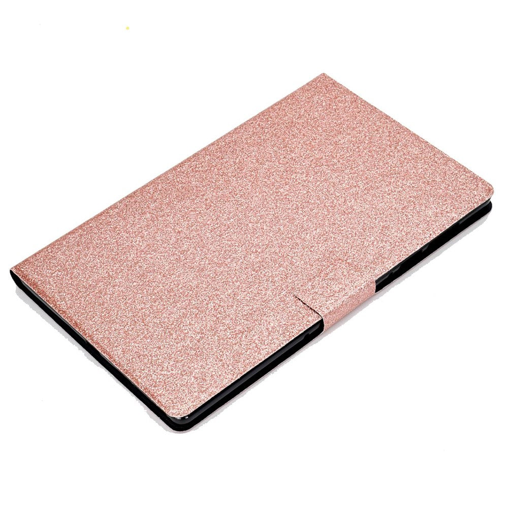 Glittery PU Leather Tablet Case for Lenovo Tab M10 (Gen 3) TB-328FU / TB-328XU, Full Protection Magnetic Clasp Protective Cover with Stand Card Holder - Rose Gold
