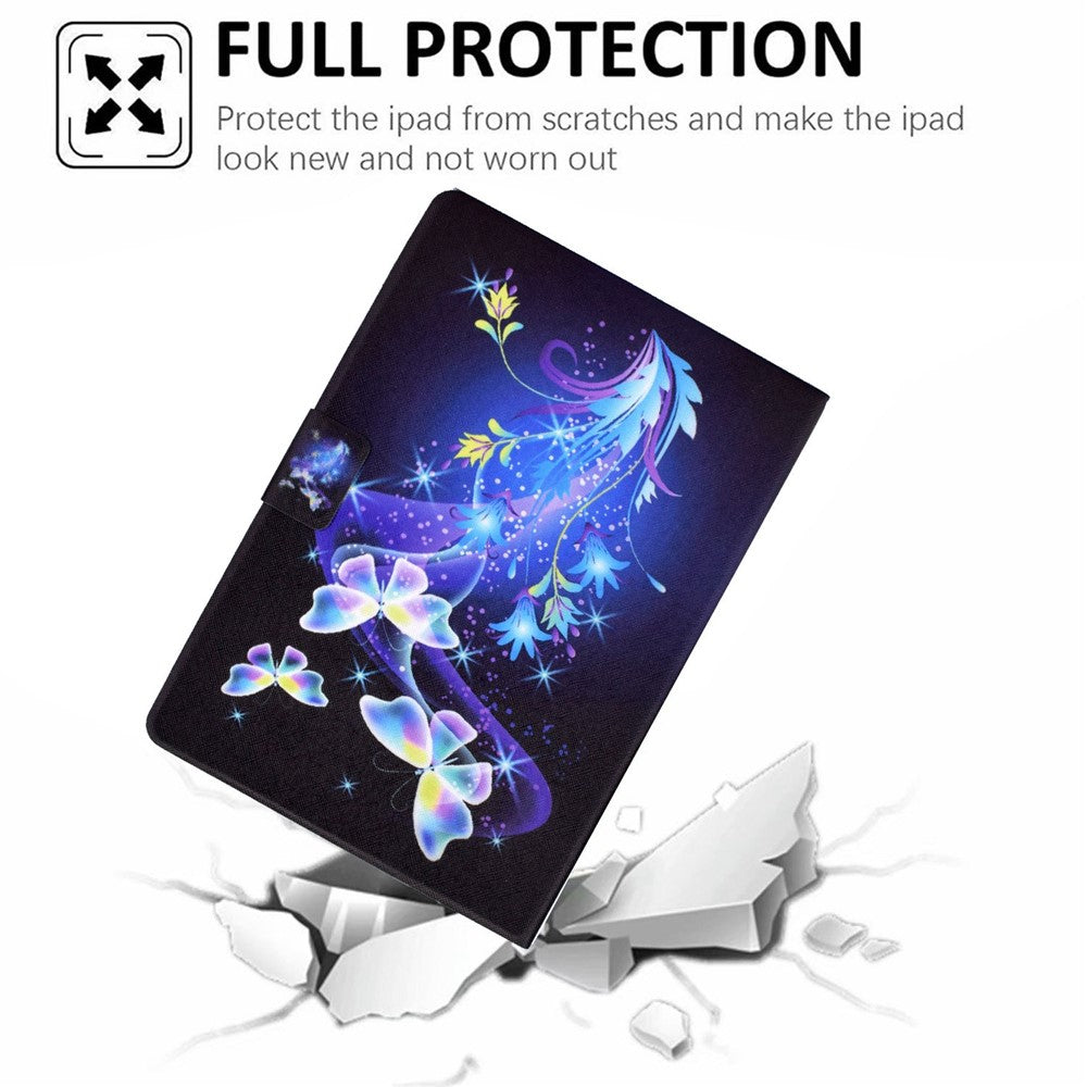 PU Leather Tablet Case for Lenovo Tab M10 (Gen 3) TB-328FU / TB-328XU, Pattern Printing Card Holder Shockproof Cover with Adjustable Stand - Butterfly / Flower