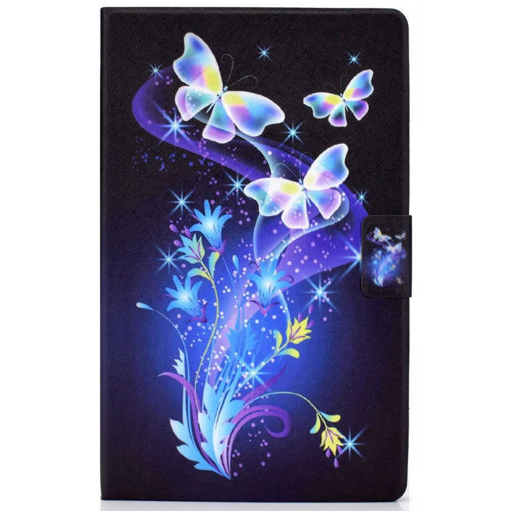PU Leather Tablet Case for Lenovo Tab M10 (Gen 3) TB-328FU / TB-328XU, Pattern Printing Card Holder Shockproof Cover with Adjustable Stand - Butterfly / Flower