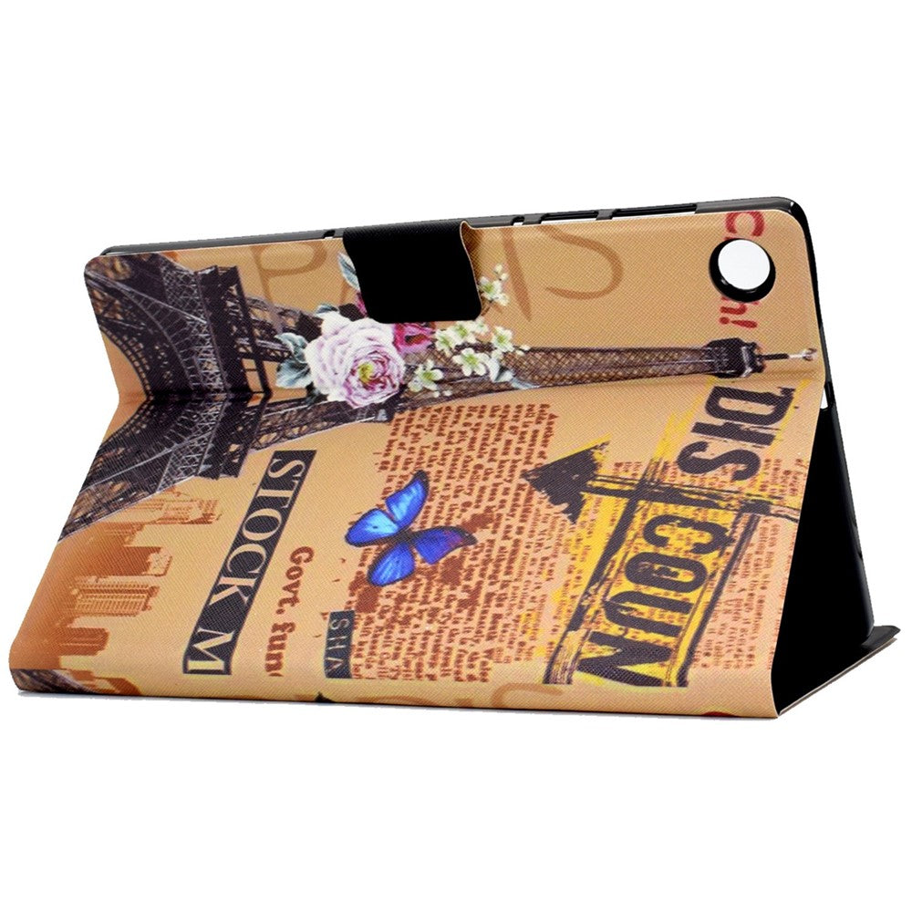 PU Leather Tablet Case for Lenovo Tab M10 (Gen 3) TB-328FU / TB-328XU, Pattern Printing Card Holder Shockproof Cover with Adjustable Stand - Tower