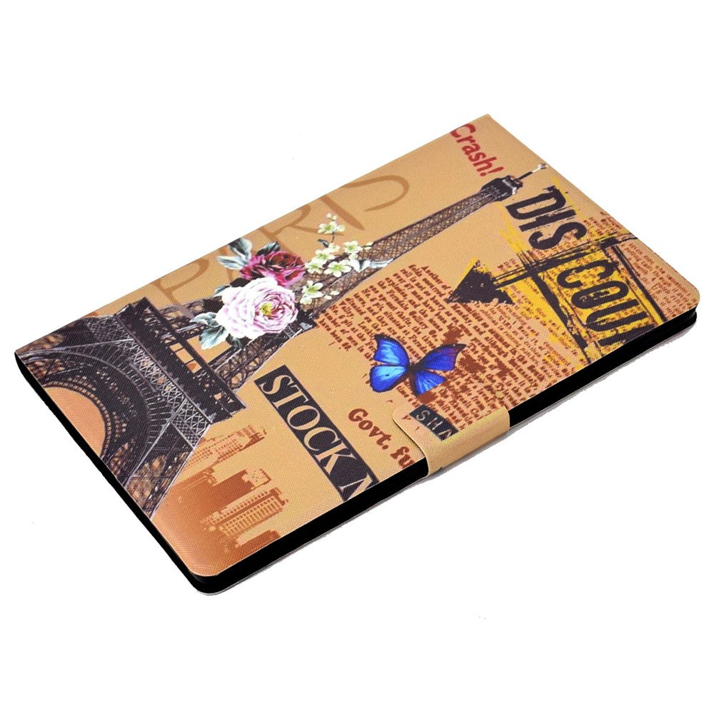 PU Leather Tablet Case for Lenovo Tab M10 (Gen 3) TB-328FU / TB-328XU, Pattern Printing Card Holder Shockproof Cover with Adjustable Stand - Tower