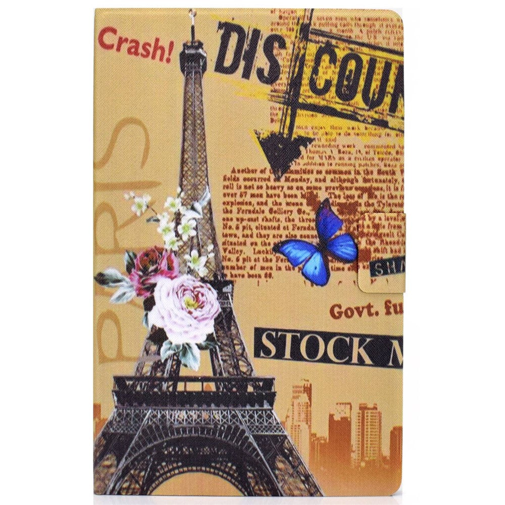 PU Leather Tablet Case for Lenovo Tab M10 (Gen 3) TB-328FU / TB-328XU, Pattern Printing Card Holder Shockproof Cover with Adjustable Stand - Tower