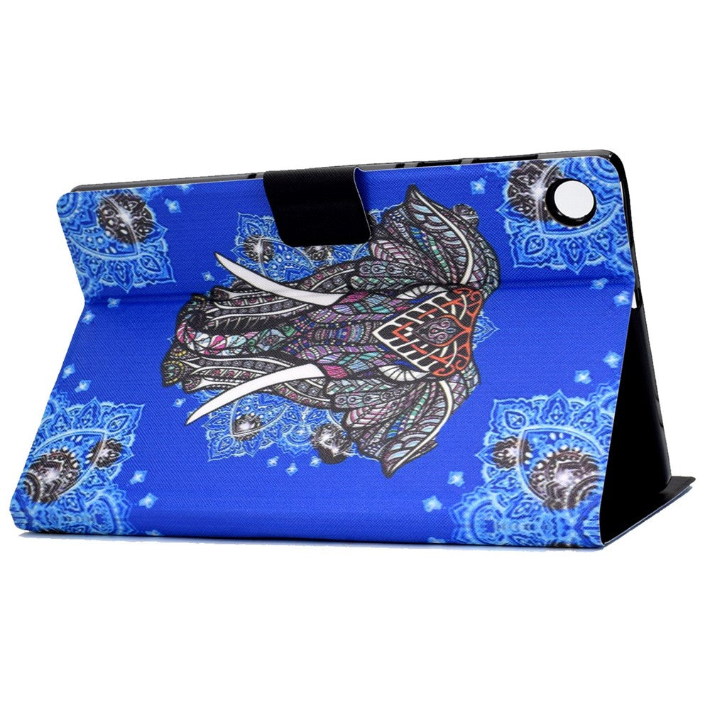 PU Leather Tablet Case for Lenovo Tab M10 (Gen 3) TB-328FU / TB-328XU, Pattern Printing Card Holder Shockproof Cover with Adjustable Stand - Ethnic Elephant