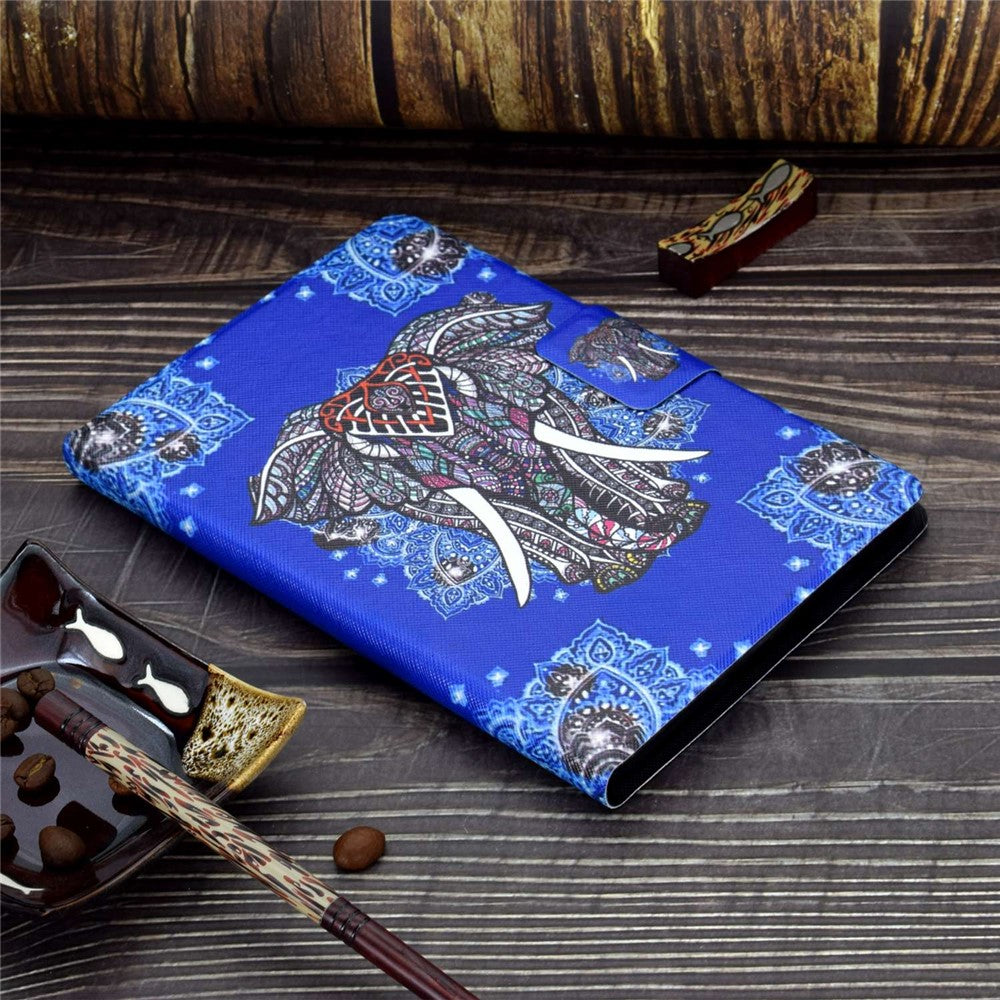 PU Leather Tablet Case for Lenovo Tab M10 (Gen 3) TB-328FU / TB-328XU, Pattern Printing Card Holder Shockproof Cover with Adjustable Stand - Ethnic Elephant