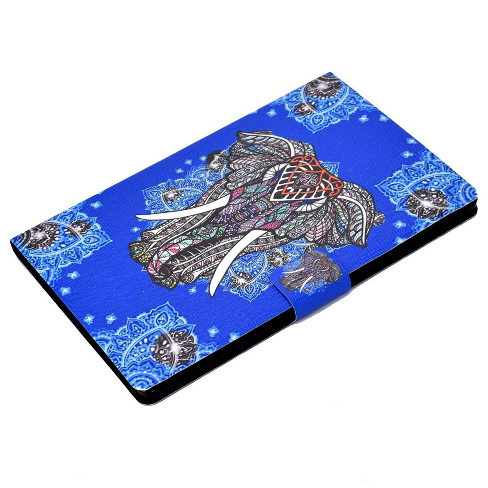PU Leather Tablet Case for Lenovo Tab M10 (Gen 3) TB-328FU / TB-328XU, Pattern Printing Card Holder Shockproof Cover with Adjustable Stand - Ethnic Elephant