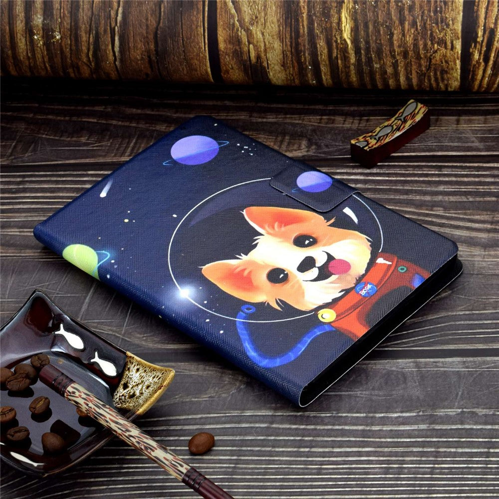 PU Leather Tablet Case for Lenovo Tab M10 (Gen 3) TB-328FU / TB-328XU, Pattern Printing Card Holder Shockproof Cover with Adjustable Stand - Starry Sky / Dog
