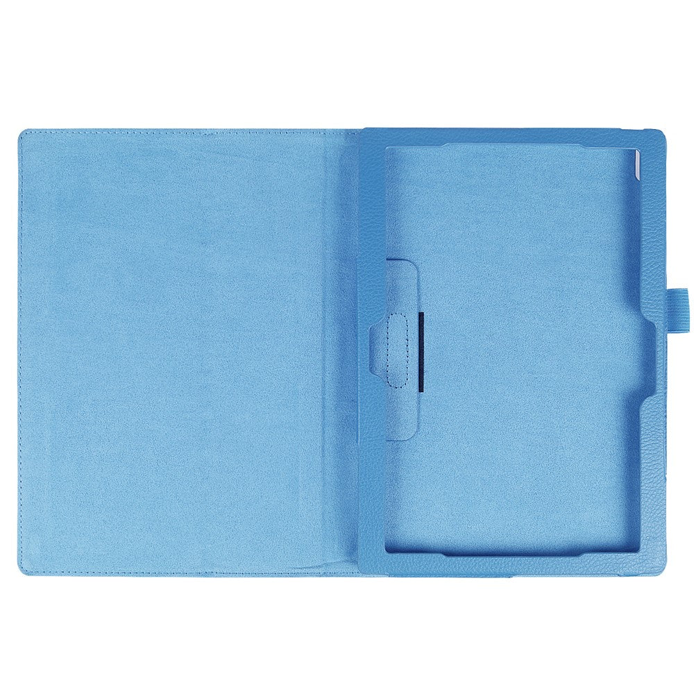 Litchi Skin Universal Leather Stand Folio Case for Lenovo Tab 4 10 Plus / Tab 4 10 - Baby Blue
