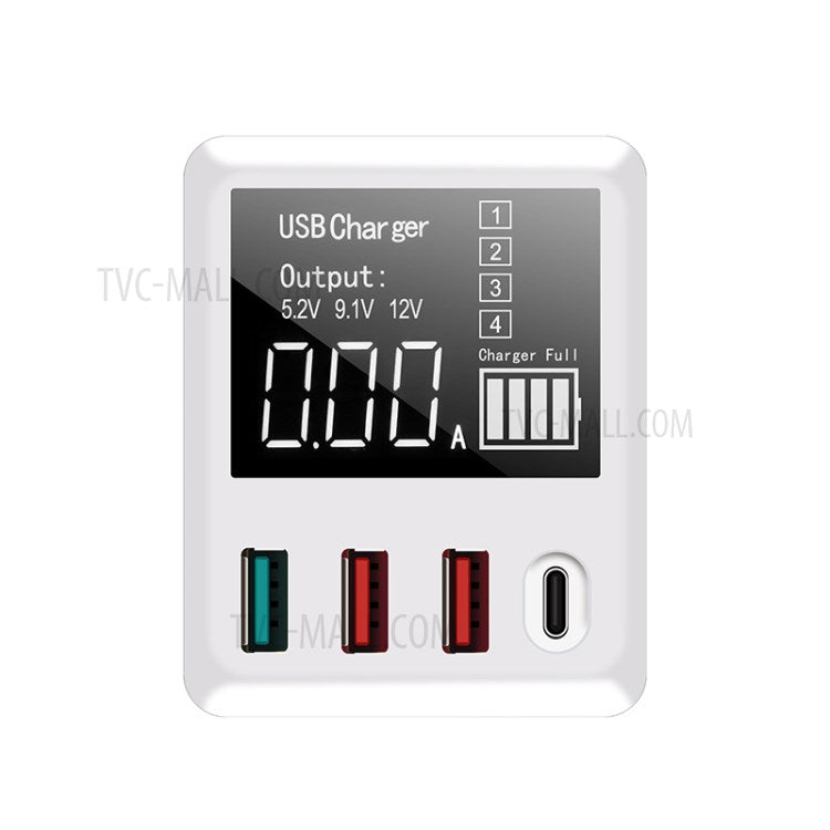 A9T 4-Port USB+Type C 40W Quick Charge QC 3.0 Wall Charger Mobile Phone Adapter - AU Plug