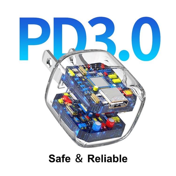 ENKAY HAT PRINCE PD 20W Fast Charging Cube Mini Power Charger Type-C Single Port Travel Adapter - US Plug / Black