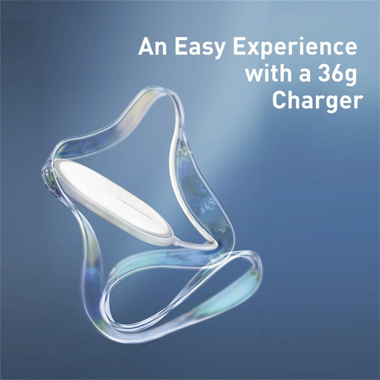 BASEUS CW-HW Light Magnetic Wireless Charger with Type-C Cable for iPhone 12 Series Phones - White