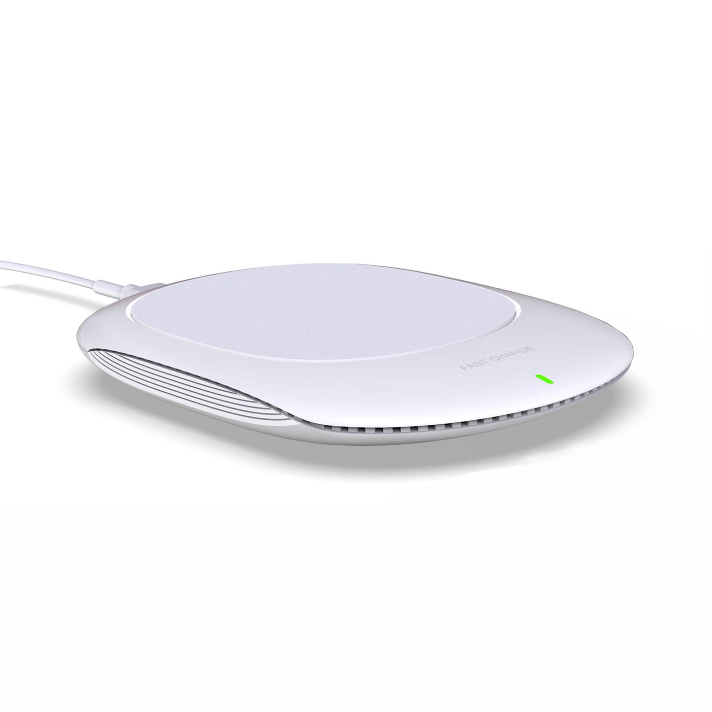 K300 15W Wireless Charger Anti-skid Fast Charging Station Portable Charging Pad for AirPods Pro/iPhone/Samsung/Huawei/Xiaomi - White