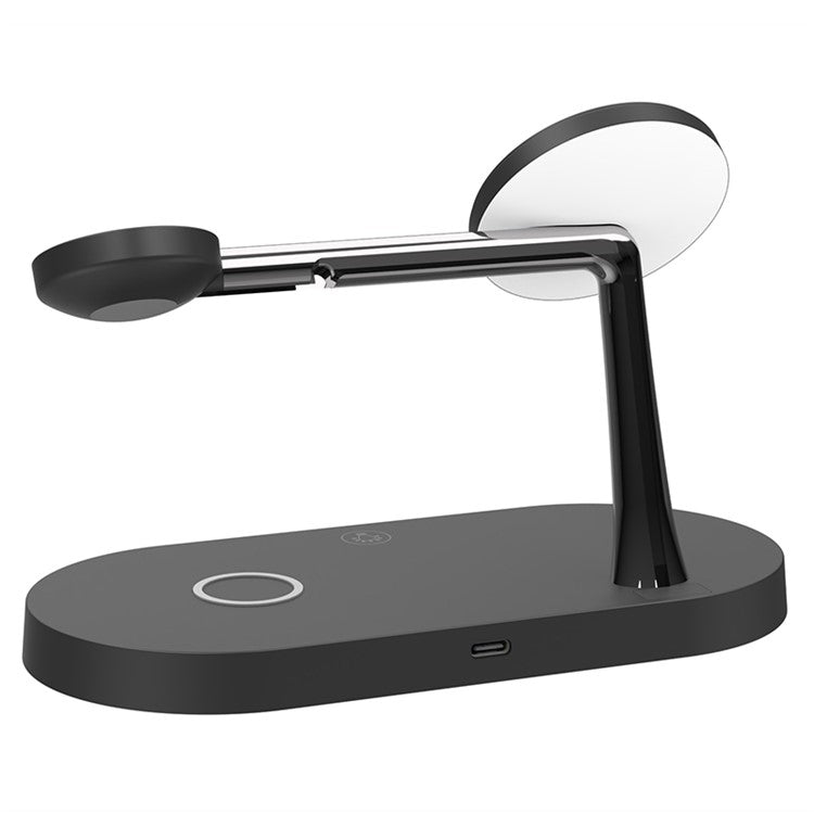 T268C 15W Max Magnetic Wireless Charger with LED Night Light for iPhone 16-12 Series / AirPods - Black