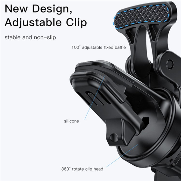 YESIDO C131 Wireless Car Charger 15W Fast Charging Auto Clamping Phone Mount Air Outlet Car Charger