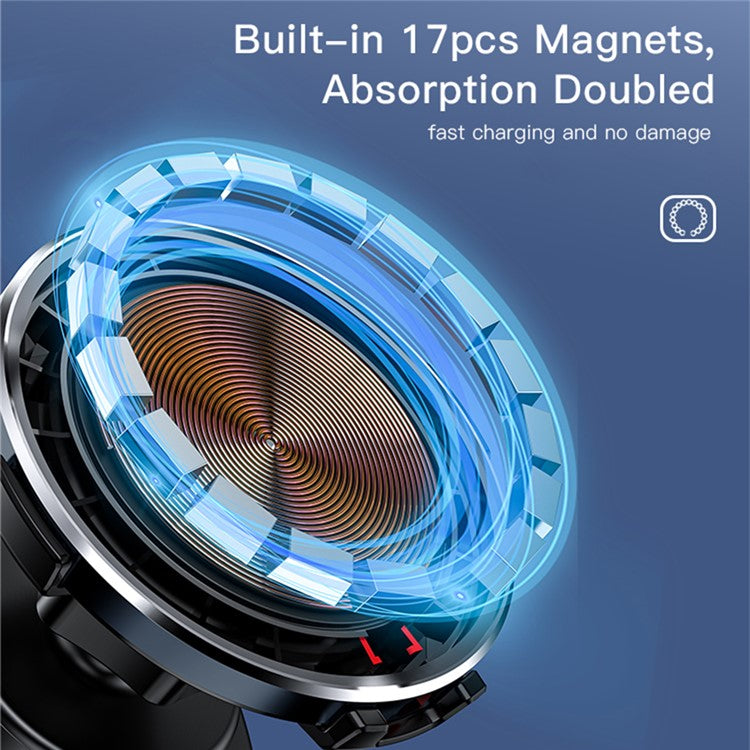 YESIDO C131 Wireless Car Charger 15W Fast Charging Auto Clamping Phone Mount Air Outlet Car Charger