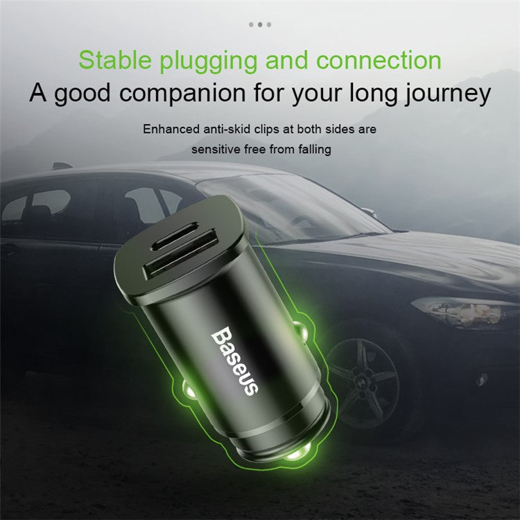 BASEUS PPS BS-C15C Smart Car Charger Type-C PD + USB Quick Charging Car Adapter - Black