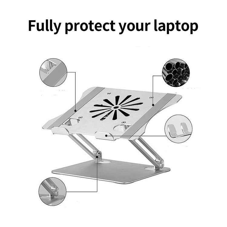 Foldable Laptop Cooler Angle Adjustable Stand Holder with Cooling Fan for 10-17.3inch Notebook