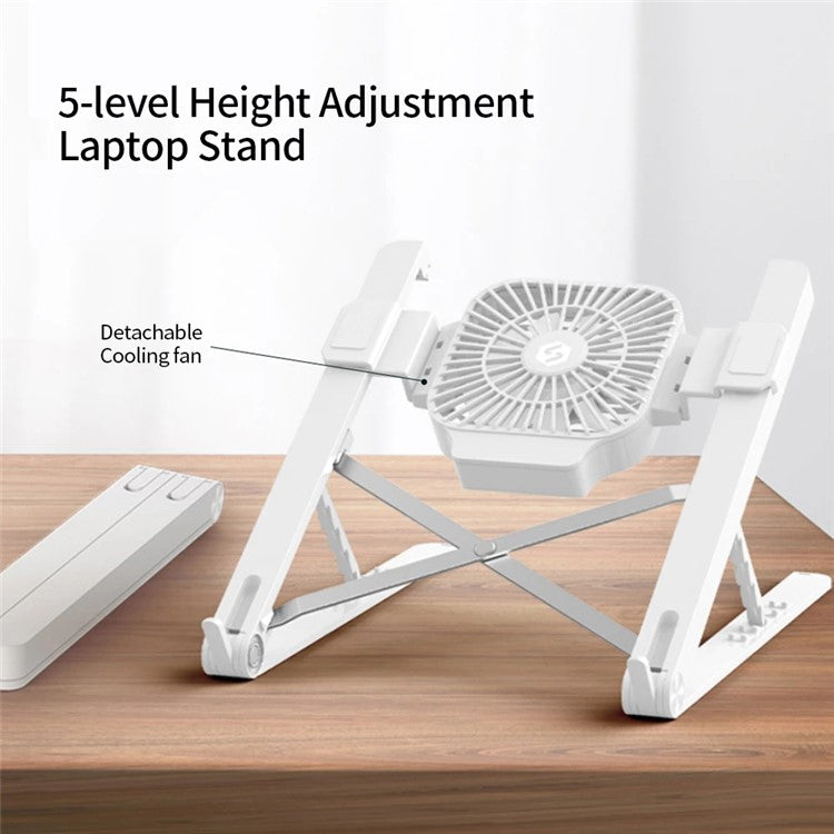 Foldable Laptop Stand Angle Adjustable Notebook Holder with Detachable Cooling Fan