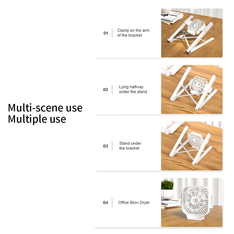 Foldable Laptop Stand Angle Adjustable Notebook Holder with Detachable Cooling Fan