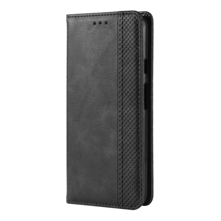 Vintage Style Auto-absorbed PU Leather Protection Cell Phone Case for Google Pixel 3a - Black