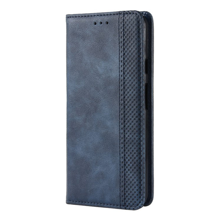 Vintage Style Auto-absorbed PU Leather Protection Cell Phone Case for Google Pixel 3a - Blue