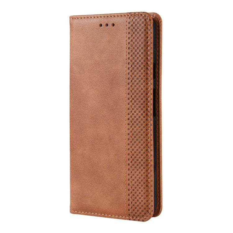 Vintage Style Auto-absorbed PU Leather Protection Cell Phone Case for Google Pixel 3a - Brown