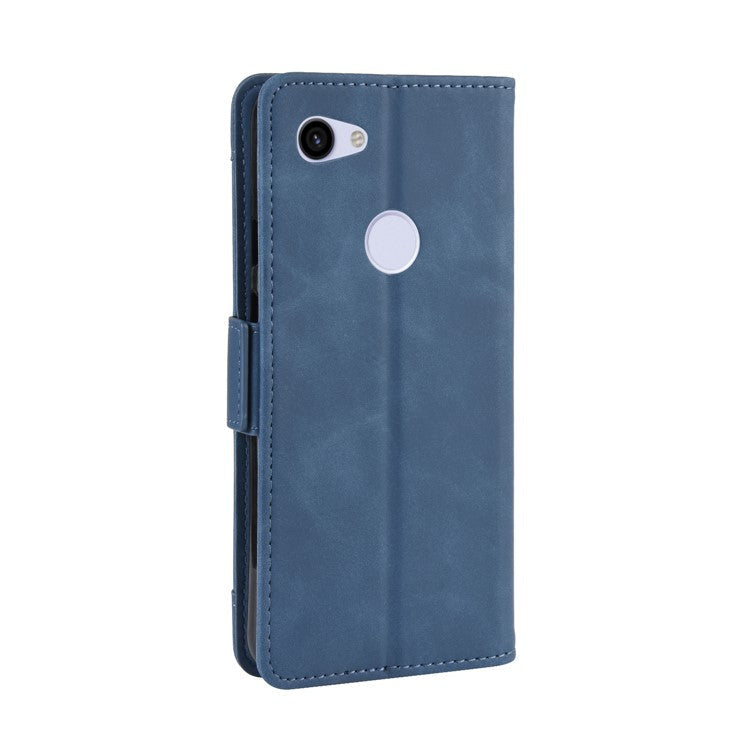 PU Leather Phone Case Covering with Many Card Slots for Google Pixel 3a - Blue