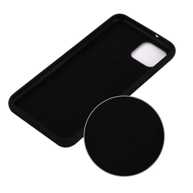 Soft Liquid Silicone Phone Back Cover for Google Pixel 4 - Black