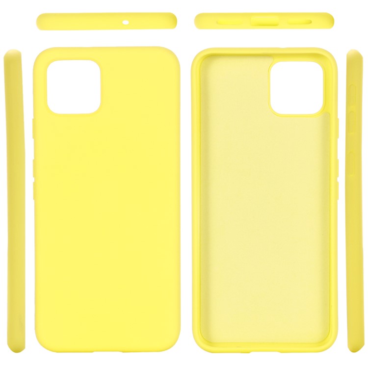 Soft Liquid Silicone Phone Back Cover for Google Pixel 4 - Yellow