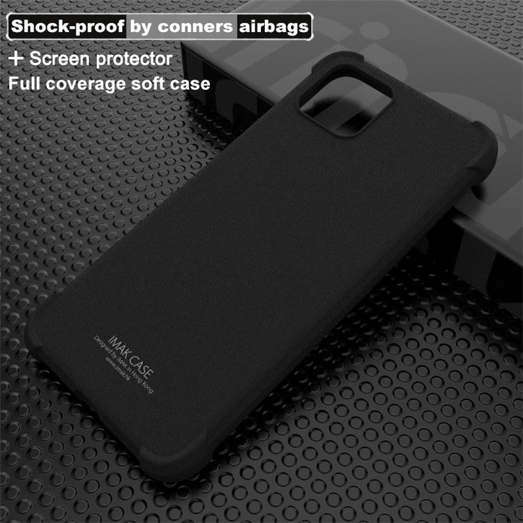 IMAK Anti-drop TPU Phone Case + Explosion-proof Screen Film for Google Pixel 4 - Matte Black