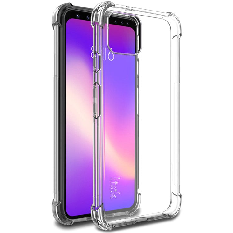 IMAK Anti-drop TPU Phone Case + Explosion-proof Screen Film for Google Pixel 4 - Transparent