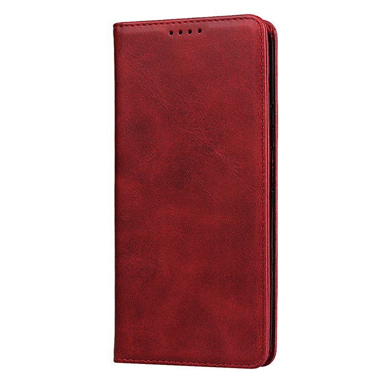 Auto-absorbed Leather Wallet Stand Protective Case for Google Pixel 4 - Red