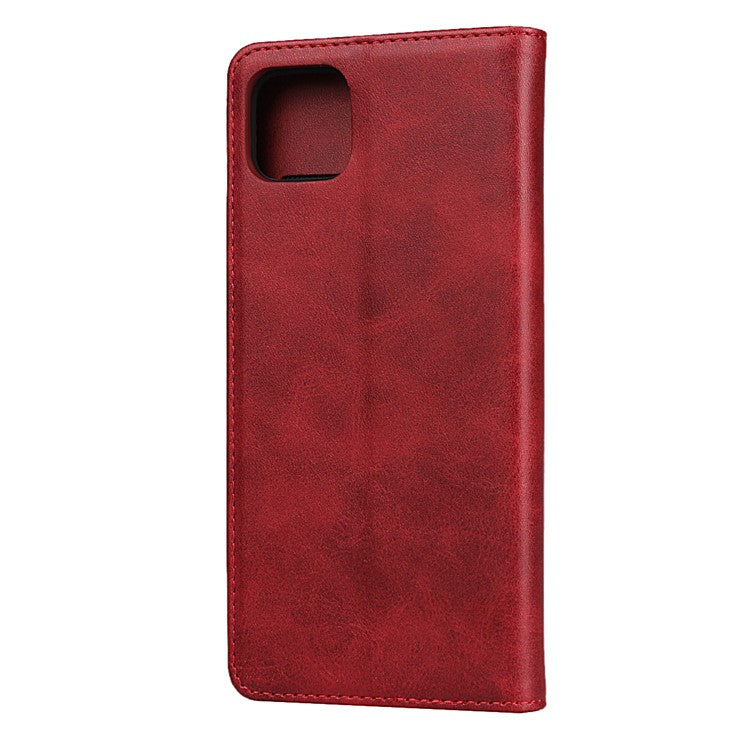 Auto-absorbed Leather Wallet Stand Protective Case for Google Pixel 4 - Red