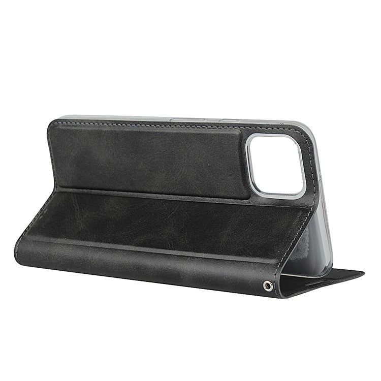 Leather Stand Case with Card Slot for Google Pixel 4 - Black