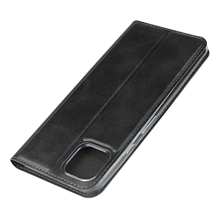 Leather Stand Case with Card Slot for Google Pixel 4 - Black