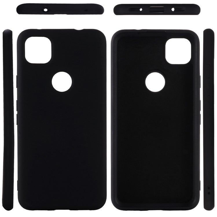 Soft Liquid Silicone Mobile Phone Case for Google Pixel 4a - Black