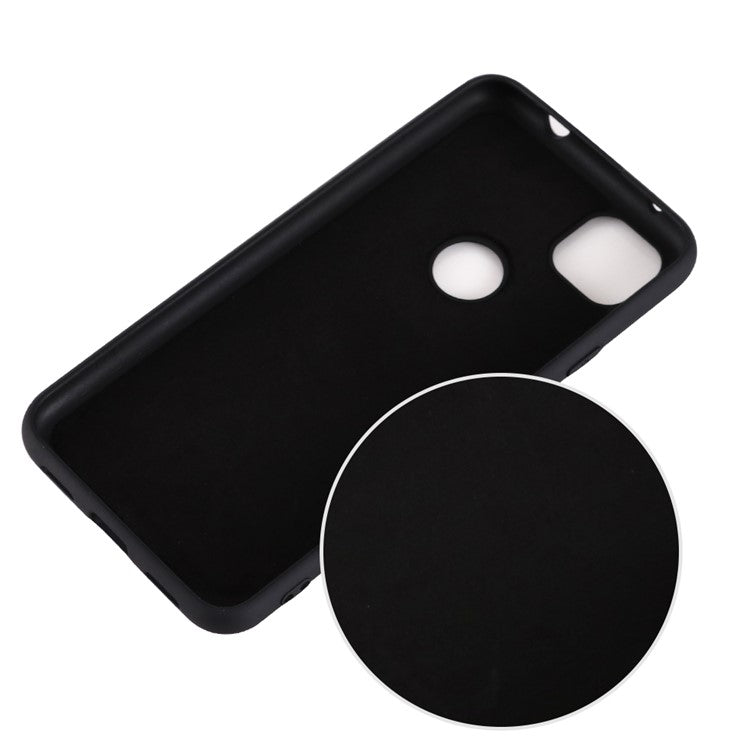 Soft Liquid Silicone Mobile Phone Case for Google Pixel 4a - Black