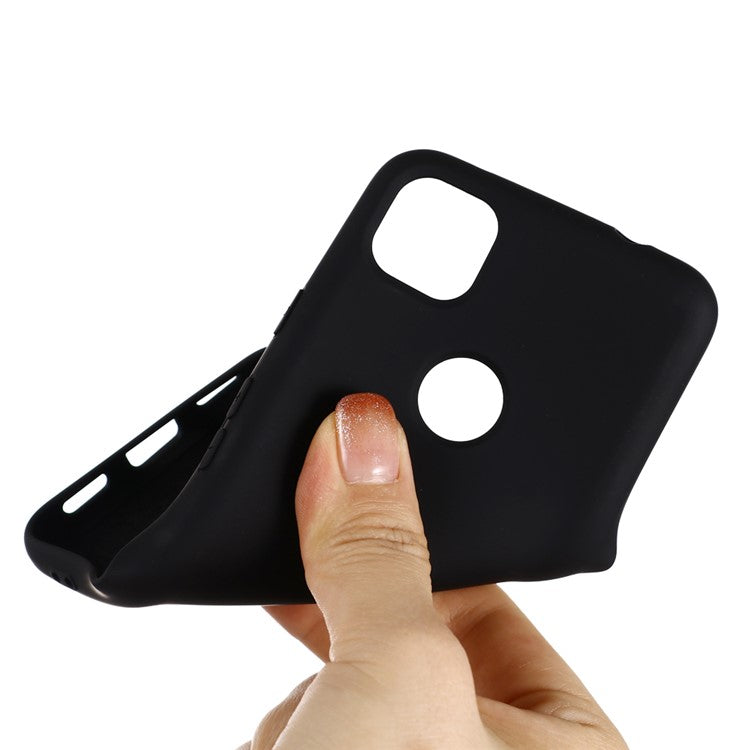Soft Liquid Silicone Mobile Phone Case for Google Pixel 4a - Black