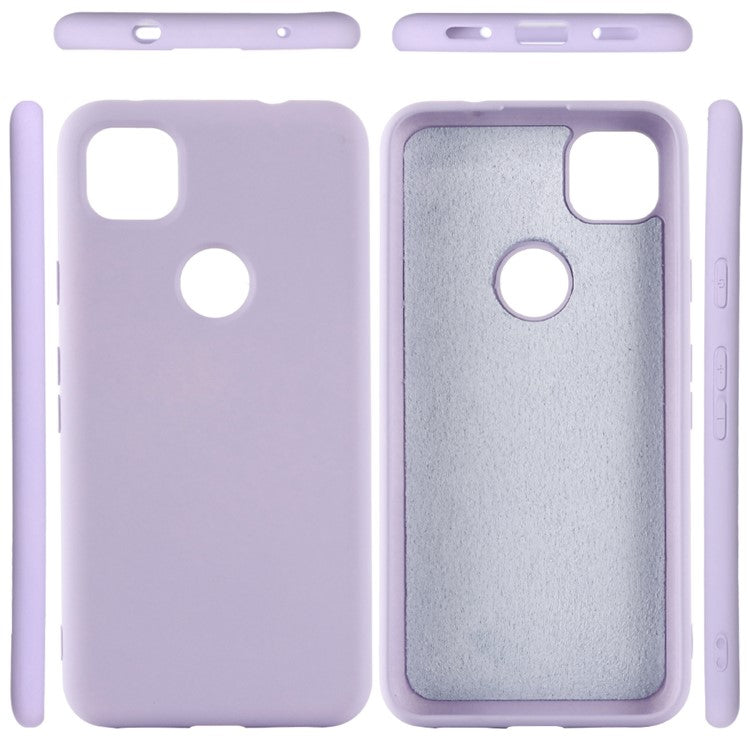 Soft Liquid Silicone Mobile Phone Case for Google Pixel 4a - Purple