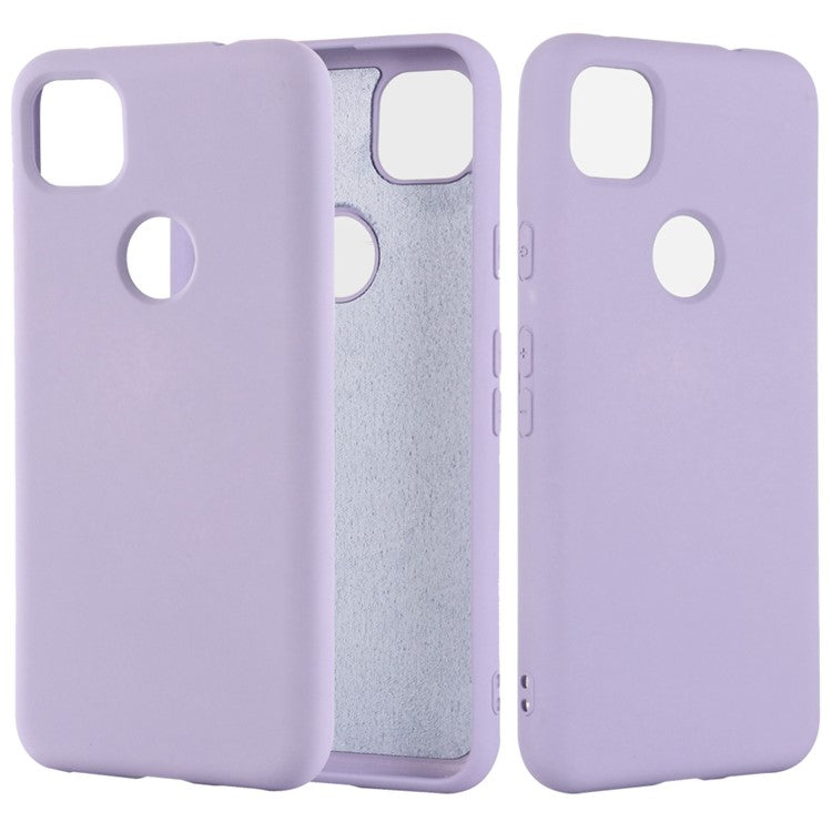 Soft Liquid Silicone Mobile Phone Case for Google Pixel 4a - Purple