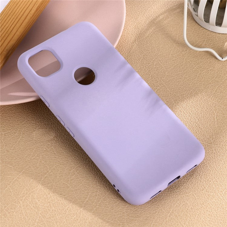Soft Liquid Silicone Mobile Phone Case for Google Pixel 4a - Purple