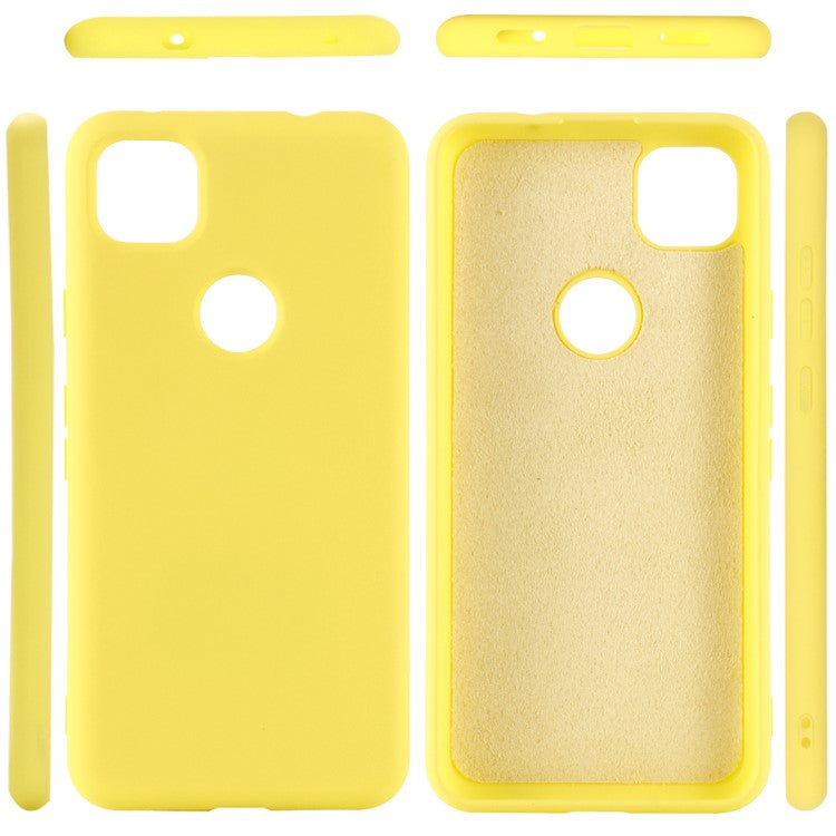 Soft Liquid Silicone Mobile Phone Case for Google Pixel 4a - Yellow