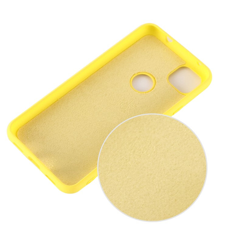 Soft Liquid Silicone Mobile Phone Case for Google Pixel 4a - Yellow