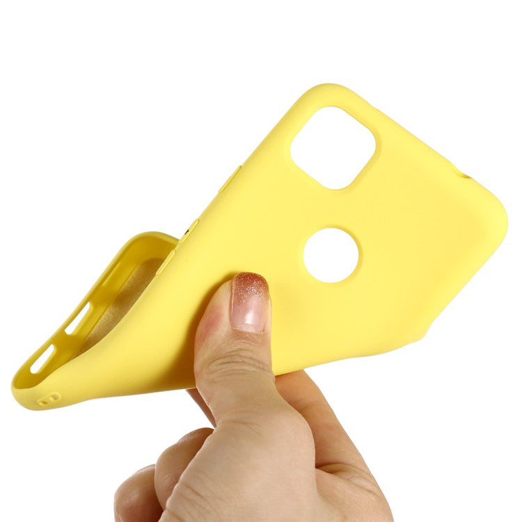 Soft Liquid Silicone Mobile Phone Case for Google Pixel 4a - Yellow