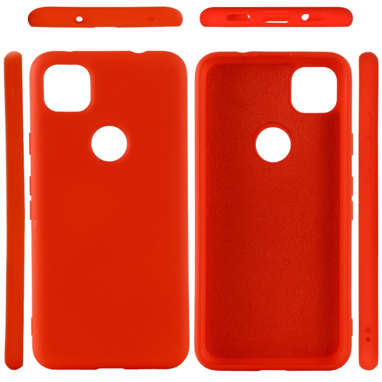 Soft Liquid Silicone Mobile Phone Case for Google Pixel 4a - Red