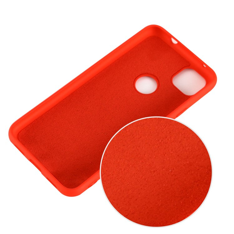 Soft Liquid Silicone Mobile Phone Case for Google Pixel 4a - Red