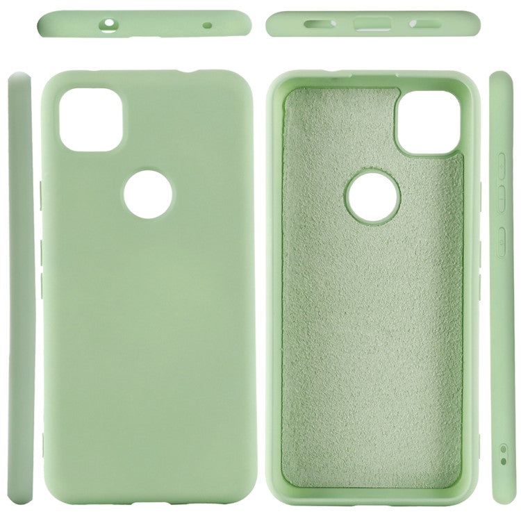 Soft Liquid Silicone Mobile Phone Case for Google Pixel 4a - Green