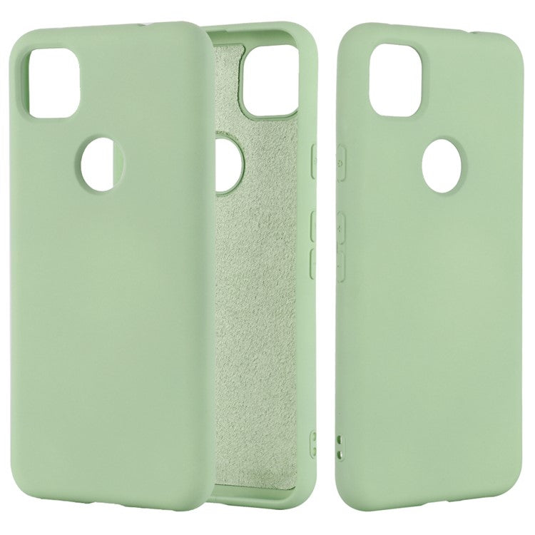 Soft Liquid Silicone Mobile Phone Case for Google Pixel 4a - Green