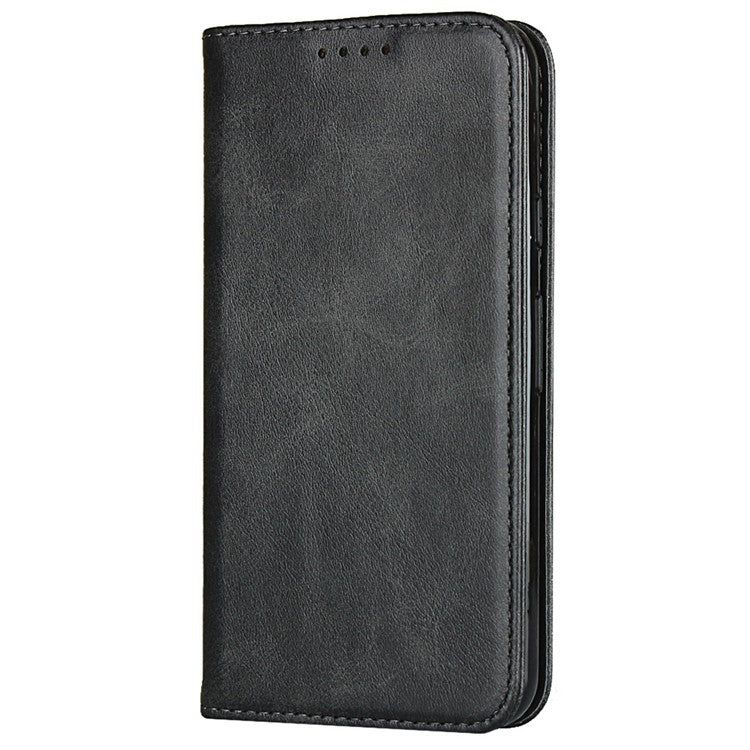 Auto-absorbed Magnetic Leather Stand Case for Google Pixel 4a Textured PU Leather Phone Accessory - Black